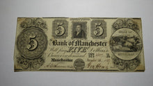 Load image into Gallery viewer, $5 1837 Manchester Michigan MI Obsolete Currency Bank Note Bill! Bank of MC!