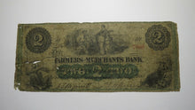 Load image into Gallery viewer, $2 1862 Greensborough Maryland MD Obsolete Currency Bank Note Bill! Farmers!