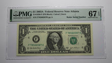 Load image into Gallery viewer, $1 2003 Radar Serial Number Federal Reserve Currency Bank Note Bill PMG UNC67EPQ