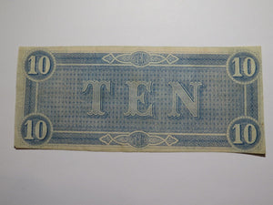 $10 1864 Richmond Virginia VA Confederate Currency Bank Note Bill RARE T68 XF