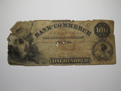 $100 1856 Savannah Georgia GA Obsolete Currency Bank Note Bill Bank of Commerce