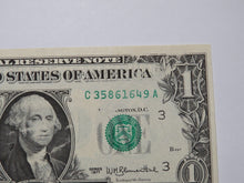 Load image into Gallery viewer, $1 1977 Minor Board Break on Face Error Federal Reserve Bank Note Bill UNC++