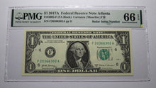Load image into Gallery viewer, $1 2017 Radar Serial Number Federal Reserve Currency Bank Note Bill PMG UNC66EPQ