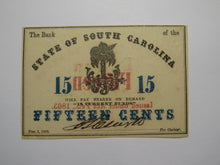 Load image into Gallery viewer, $.15 1863 Charleston South Carolina Obsolete Currency Bank Note State of SC UNC+