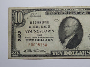 $10 1929 Youngstown Ohio OH National Currency Bank Note Bill Ch. #2482 FINE++