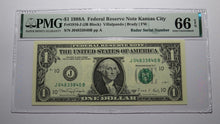 Load image into Gallery viewer, $1 1988 Radar Serial Number Federal Reserve Currency Bank Note Bill PMG UNC66EPQ