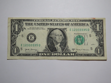 Load image into Gallery viewer, $1 2017 Fancy Serial Number Federal Reserve Bank Note Bill Richmond #12333335