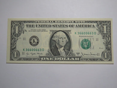 $1 1977 Radar Serial Number Federal Reserve Currency Bank Note Bill UNC 36600663