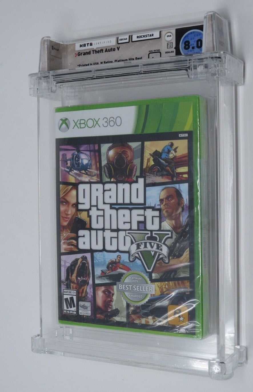 New Grand Theft Auto 5 Xbox 360 Factory Sealed Video Game Wata 8.0 A+ GTA V One