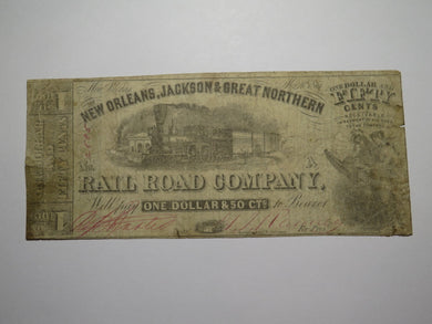 $1.50 1861 New Orleans Louisiana Obsolete Currency Bank Note Jackson Great North