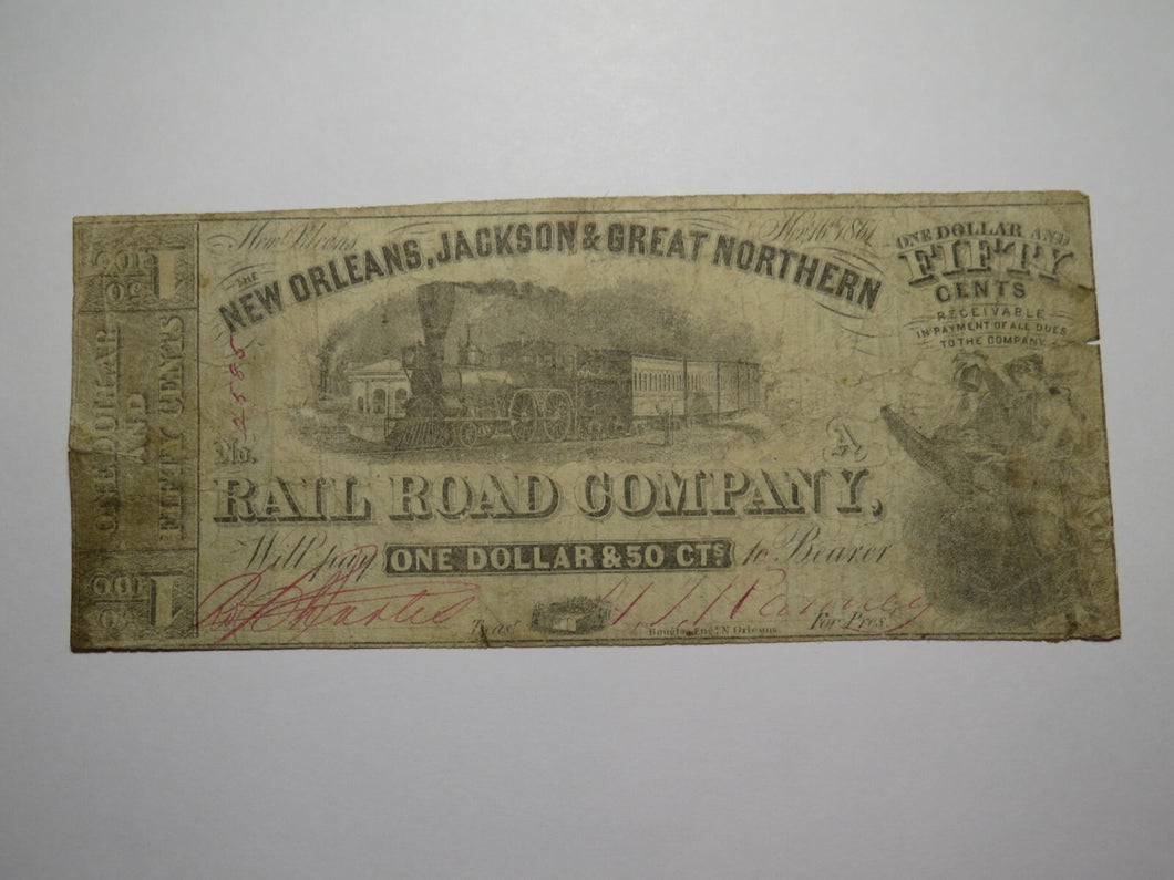 $1.50 1861 New Orleans Louisiana Obsolete Currency Bank Note Jackson Great North