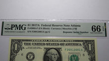 Load image into Gallery viewer, $1 2017 Repeater Serial Number Federal Reserve Currency Bank Note Bill PMG UNC66