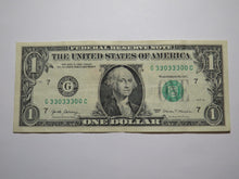 Load image into Gallery viewer, $1 2017 Fancy Hybrid Serial Number Federal Reserve Bank Note Bill #33033300