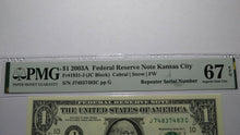 Load image into Gallery viewer, $1 2003 Repeater Serial Number Federal Reserve Currency Bank Note Bill PMG UNC67