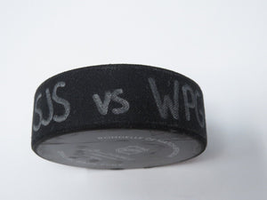 2022-23 Winnipeg Jets San Jose Sharks Game Used NHL Tracker Puck -Reimer Shutout