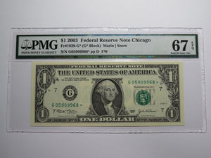 $1 2003 Federal Reserve Star Note Currency Bank Note Bill Choice Gem 67EPQ PMG