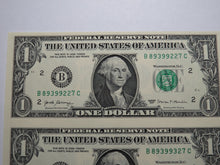 Load image into Gallery viewer, $1 2017 Uncut New York BEP Uncirculated Currency Sheet 2 Federal Reserve Notes