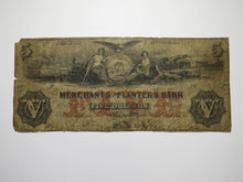 Load image into Gallery viewer, 2 $5 1856 Savannah Georgia Obsolete Currency Bank Note Bill Merchants Planters