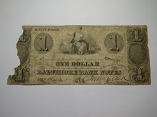 Load image into Gallery viewer, $1 1841 Baltimore Maryland MD Obsolete Currency Bank Note Bill John Clark