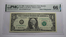 Load image into Gallery viewer, $1 1995 Radar Serial Number Federal Reserve Currency Bank Note Bill PMG UNC66EPQ