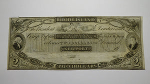 $2 18__ Newport Rhode Island RI Obsolete Currency Bank Note Remainder Bill AU+++