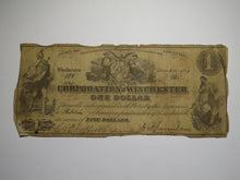 Load image into Gallery viewer, $1 1861 Winchester Virginia Obsolete Currency Bank Note Bill Corp. of Winchester
