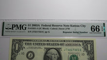 Load image into Gallery viewer, $1 2003A Repeater Serial Number Federal Reserve Currency Bank Note Bill UNC66EPQ
