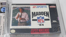 Load image into Gallery viewer, Madden &#39;94 NFL Football Super Nintendo Factory Sealed Video Game Wata Graded 9.2