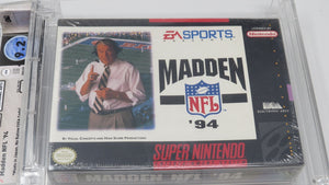 Madden '94 NFL Football Super Nintendo Factory Sealed Video Game Wata Graded 9.2