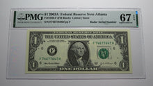 Load image into Gallery viewer, $1 2003 Radar Serial Number Federal Reserve Currency Bank Note Bill PMG UNC67EPQ