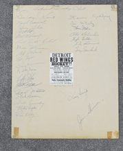 Load image into Gallery viewer, 1957 Detroit Red Wings Hockey Team Signed Promo Poster Gordie Howe Terry Sawchuk