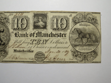 Load image into Gallery viewer, $10 1837 Manchester Michigan MI Obsolete Currency Bank Note Bill! Bank of Man