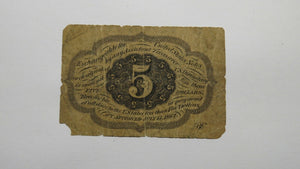1863 $.05 First Issue Fractional Currency Obsolete Postage Bank Note 1st Issue!