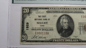 $20 1929 Shelby Ohio OH National Currency Bank Note Bill Ch. #1929 VF30 PMG