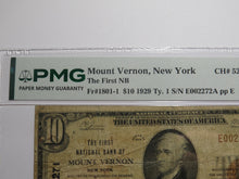 Load image into Gallery viewer, $10 1929 Mount Vernon New York National Currency Bank Note Bill #5271 VF20 PMG