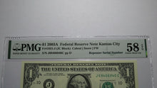 Load image into Gallery viewer, $1 2003 Repeater Serial Number Federal Reserve Currency Bank Note Bill PMG AU58