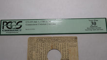 Load image into Gallery viewer, 1780 1 Shilling 6 Pence Connecticut CT Colonial Currency Note Bill PCGS VF30