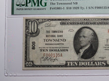 Load image into Gallery viewer, $10 1929 Townsend Massachusetts National Currency Bank Note Bill Ch. #805 VF25