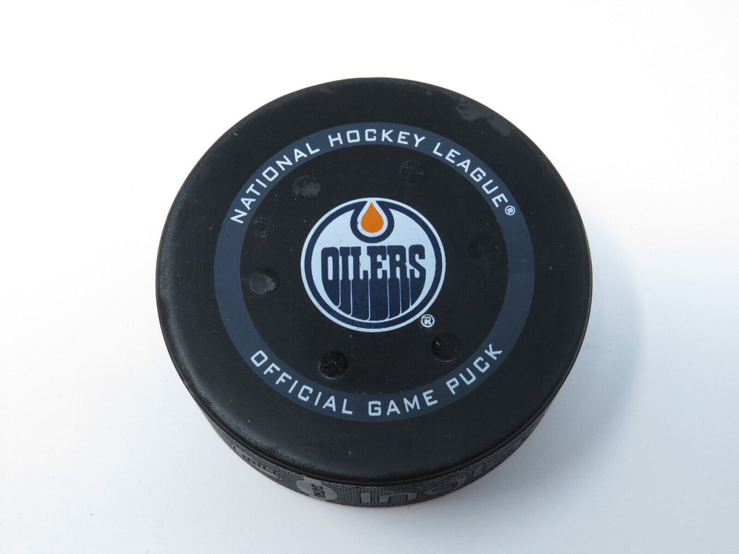 2022 Los Angeles Kings Vs. Edmonton Oilers Game 1 Playoff Game Used Puck McDavid