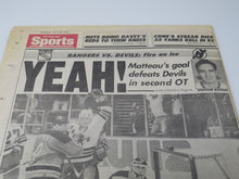 Load image into Gallery viewer, 5/29/94 New York Post Original Newspaper Matteau Game 7 OT Winner Against Devils