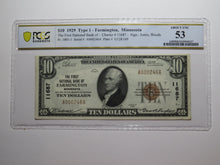 Load image into Gallery viewer, $10 1929 Farmington Minnesota National Currency Bank Note Bill Ch. #11687 UNC53