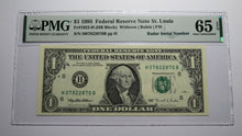 Load image into Gallery viewer, $1 1995 Radar Serial Number Federal Reserve Currency Bank Note Bill PMG UNC65EPQ