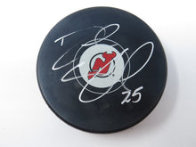 Load image into Gallery viewer, Dave Steckel Autographed Signed New Jersey Devils InGlasCo Hockey Puck