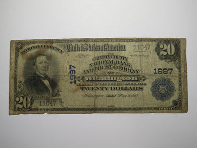 $20 1902 Wilmington Ohio OH National Currency Bank Note Bill Charter #1997 RARE