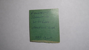 October 19, 1969 New York Rangers Vs. Toronto Maple Leafs Hockey Ticket Stub