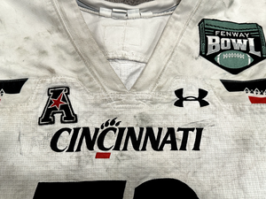 2022 James Tunstall Cincinnati Bearcats Fenway Bowl Game Used Worn NCAA Jersey