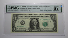 Load image into Gallery viewer, $1 2003 Radar Serial Number Federal Reserve Currency Bank Note Bill PMG UNC67EPQ