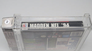 Madden '94 NFL Football Super Nintendo Factory Sealed Video Game Wata Graded 9.2