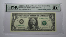 Load image into Gallery viewer, $1 2003 Repeater Serial Number Federal Reserve Currency Bank Note Bill PMG UNC67