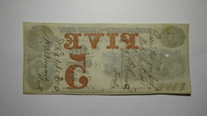 $5 1858 Lyons City Iowa IA Obsolete Currency Bank Note Bill! Treasurer of Lyons 